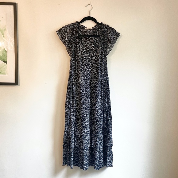 Ulla Johnson Blue Pattern Midi Dress - Picture 5 of 10